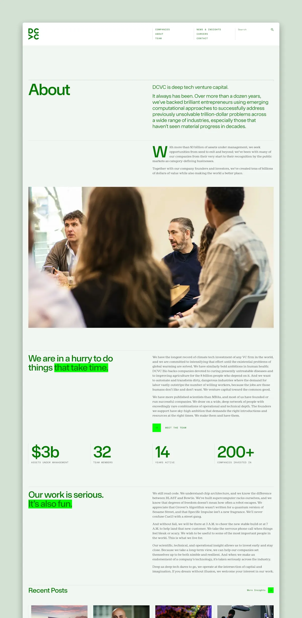 The about page showcases the art direction we landed on — a nod to swiss design with a modern, technical twist